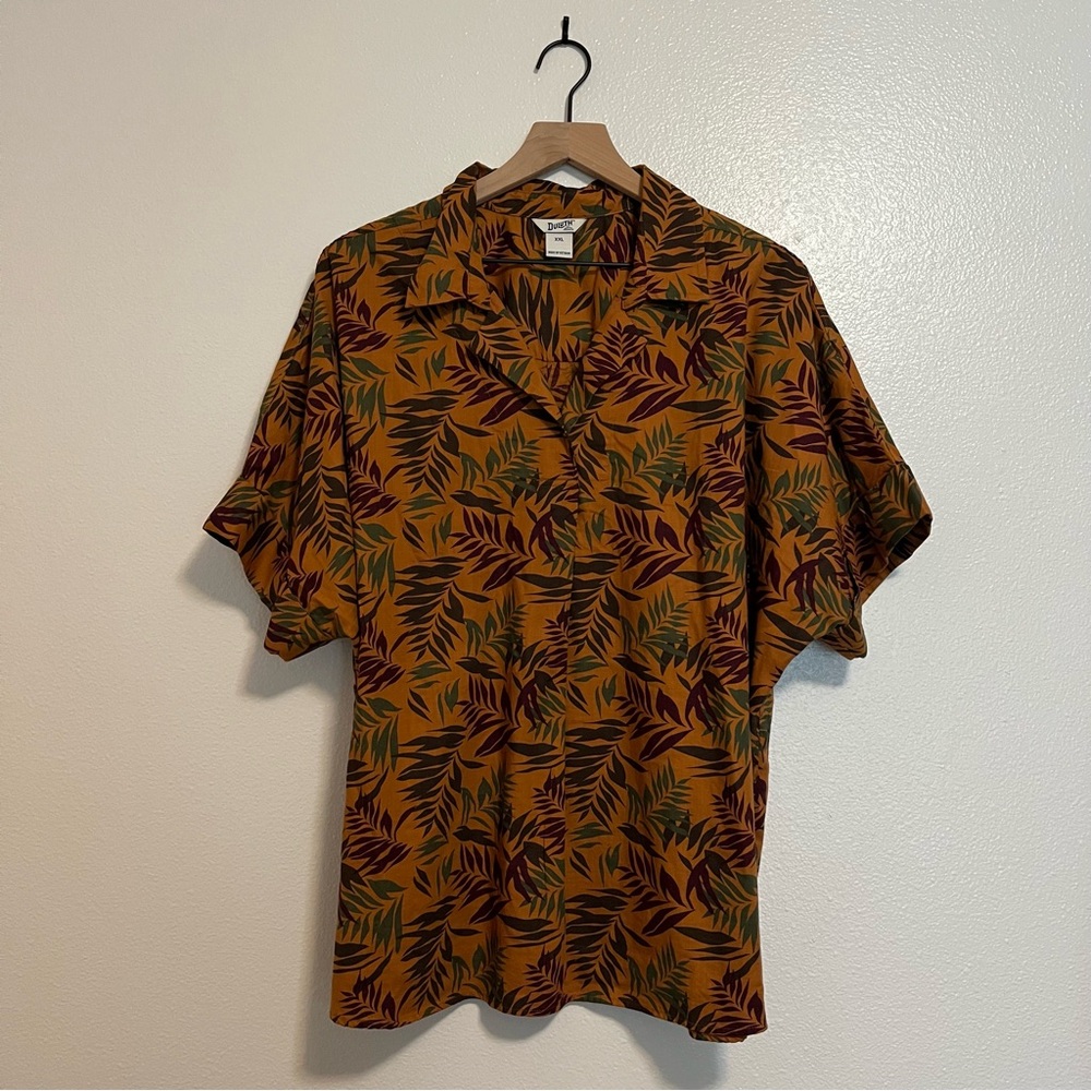 Duluth - Printmaker Lightweight Short Sleeve Leaf Plant Popover Shirt - XXL - Picture 2 of 9